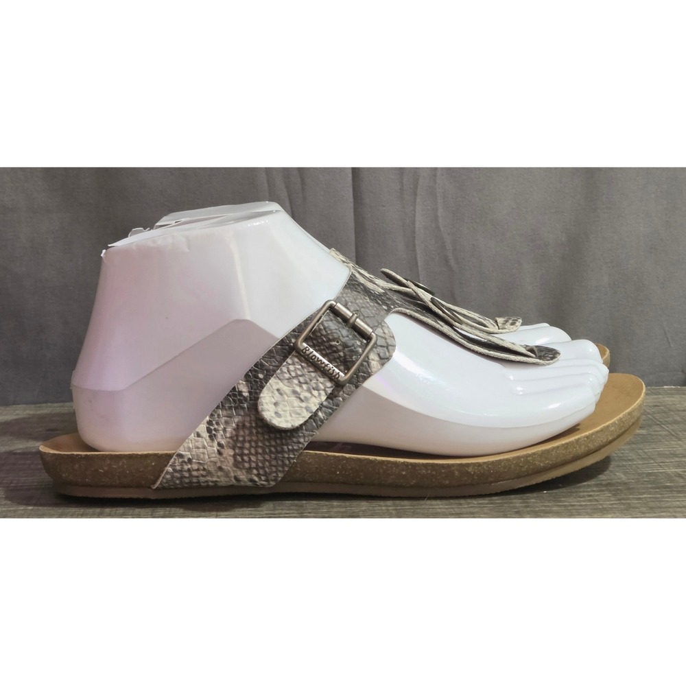 Blowfish Malibu Snakeskin Thong Sandals Womens Size 7 Gray
